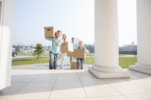 Packed moving boxes prepared by removal companies in Sutton