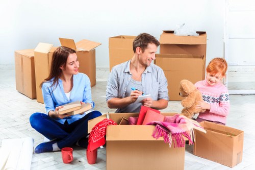 Furniture loaded into a Sutton removal van