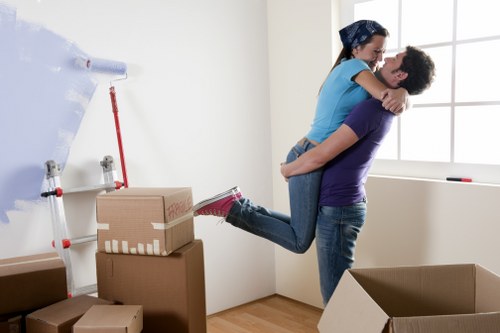 Packed moving boxes ready for house removal in Sutton