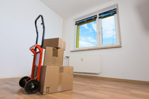 Removal van outside a Sutton property during a home move