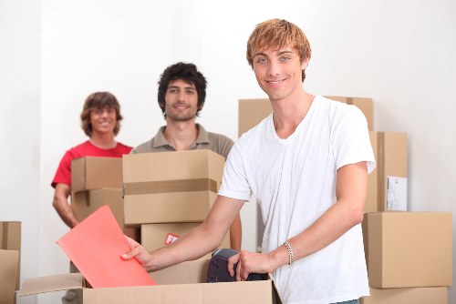 Charity-donated furniture prepared for reuse after a house clearance
